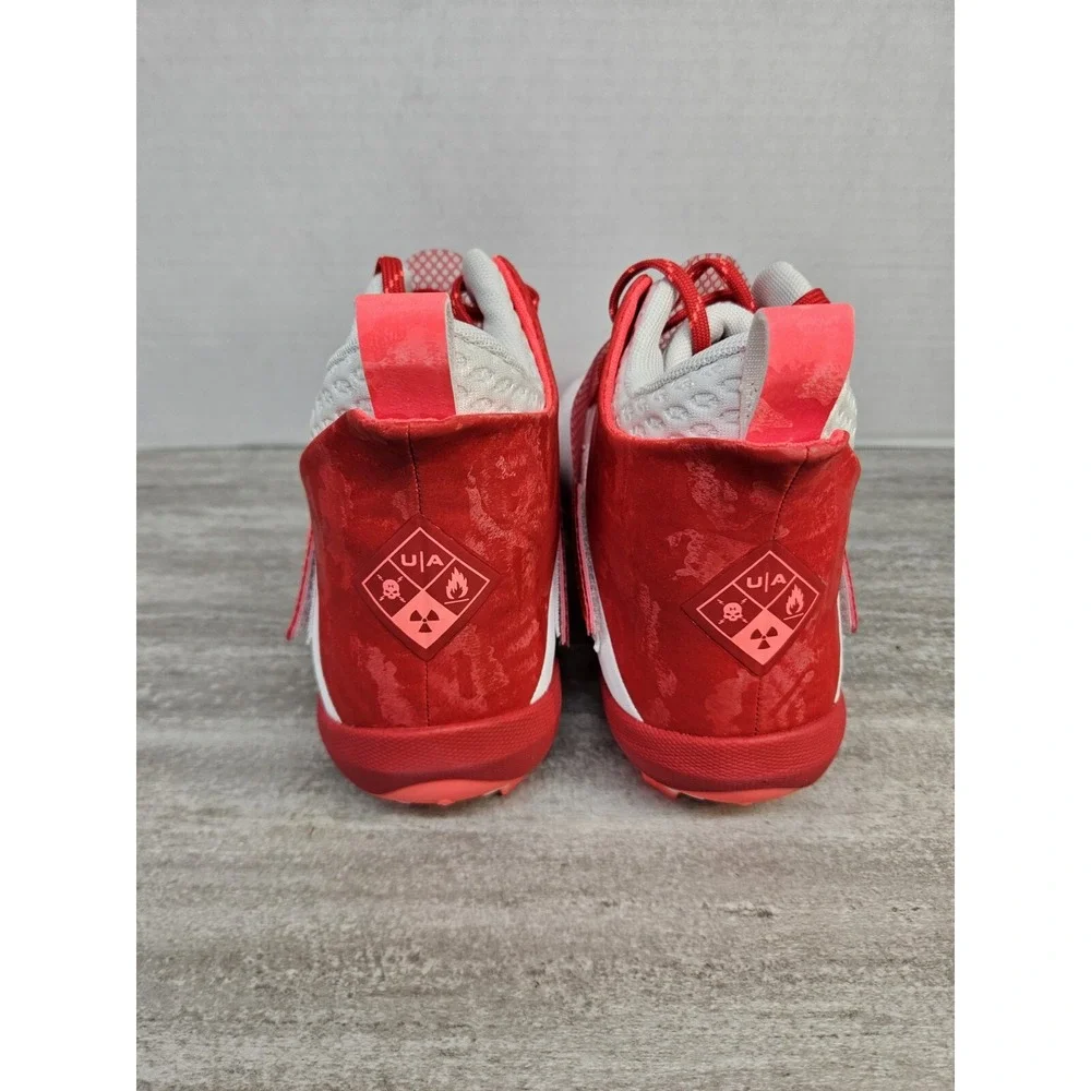 Under Armour UA Highlight Hammer Football Cleats - Red and White - Men's Size 11